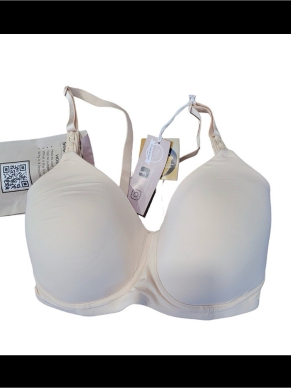 NWT 32F Simple Wishes‎ Beige Nude Nursing Bra with Sling